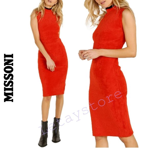 Missoni Dresses & Skirts - NWT Gorgeous Splendid X Margherita Missoni Pluma Fuzzy Sweater Dress Rosso